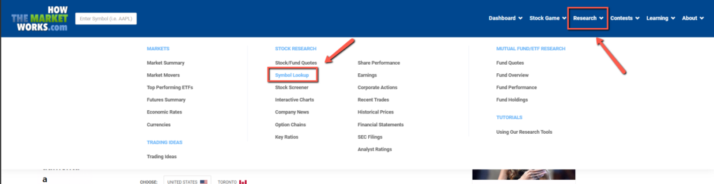 Ticker Symbol Lookup Tool