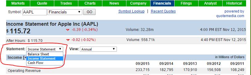 apple income statement