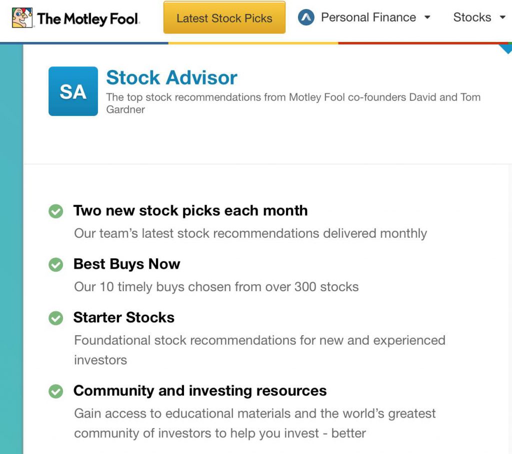 Motley Fool Stock Advisor Details