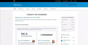 Motley Fool Stock Advisor tool dashboard main screen
